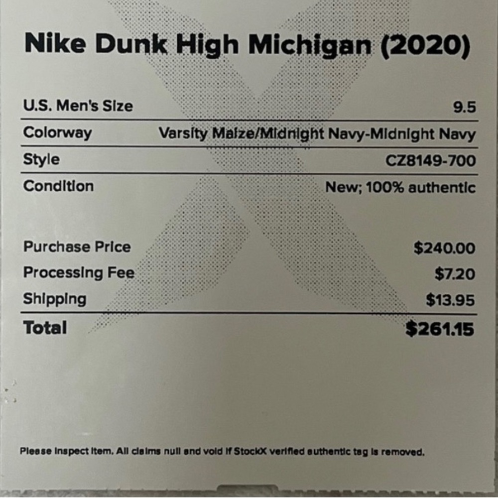 Nike Dunk High SP Retro Michigan Shoes Sneakers Men’s 9.5 Varsity Maize Navy - Picture 8 of 10